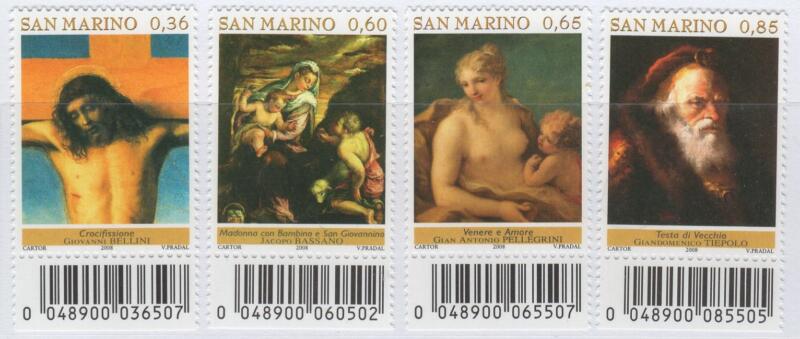 Francobolli San Marino Anno 2008 Capolavori che ritornano Mostra pittorica presso il Palazzo Ruspoli di Roma