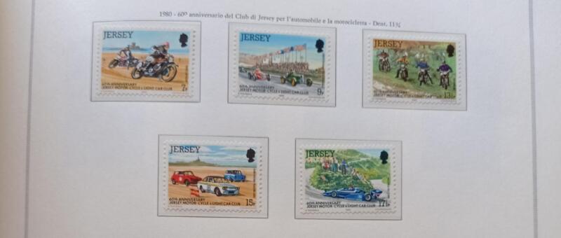 Francobolli Jersey Anno 1980 60esimo del tour auto e moto