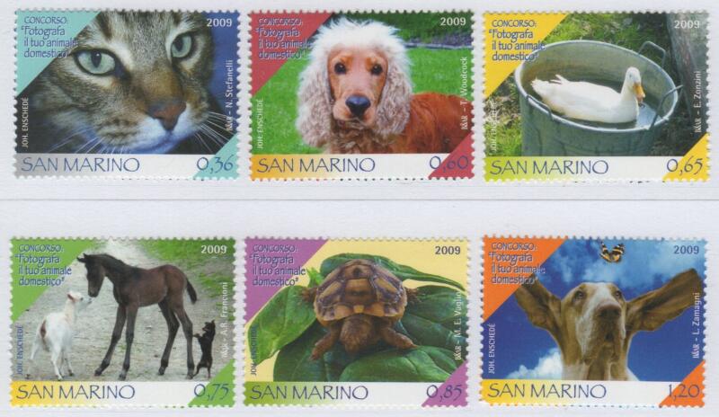 Francobolli San Marino Anno 2009 Concorso Fotografa il tuo animale domestico Fotografie dei vincitori