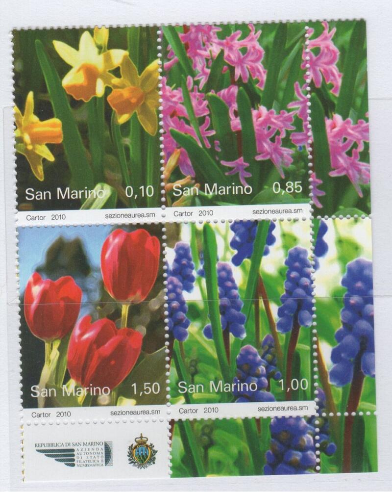 Francobolli San Marino Anno 2010 Fiori