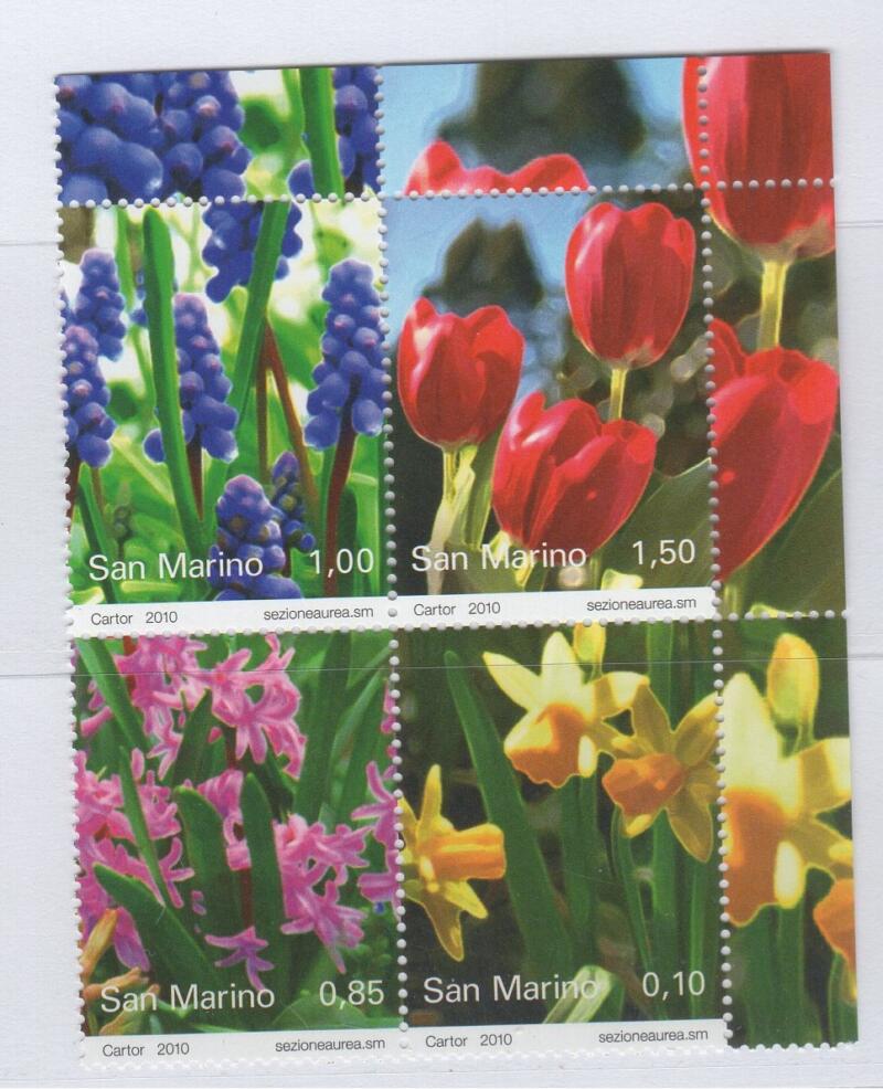 Francobolli San Marino Anno 2010 Fiori