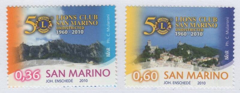 Francobolli San Marino Anno 2010 Cinquantenario del Lions Club San Marino