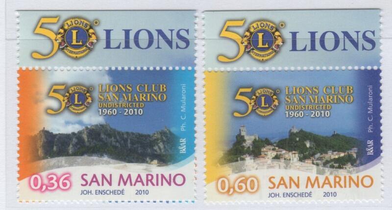 Francobolli San Marino Anno 2010 Cinquantenario del Lions Club San Marino