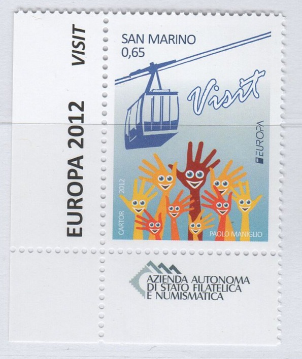 Francobollo San Marino Anno 2012 Europa Visitate San Marino