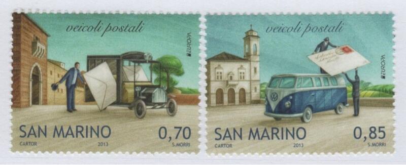 Francobolli San Marino Anno 2013 Europa Veicoli postali