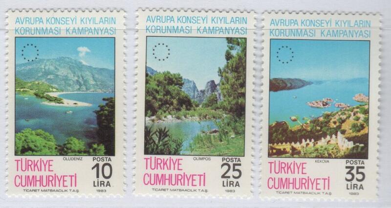 Francobolli Turchia Anno 1983 Programma europeo per la salvaguardia delle rive e dell’ambiente