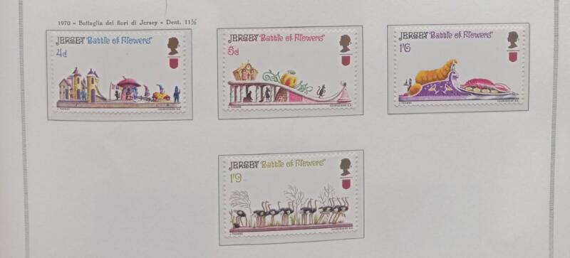 Francobolli Jersey Anno 1970 Battaglia dei fiori