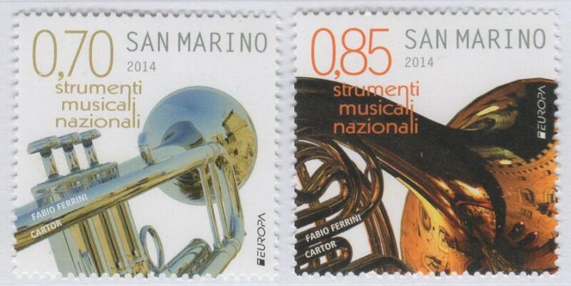 Francobolli San Marino Anno 2014 Europa Strumenti musicali