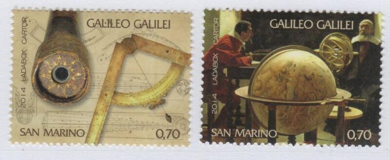 Francobolli San Marino Anno 2014 450esimo anniversario della nascita di Galileo Galilei