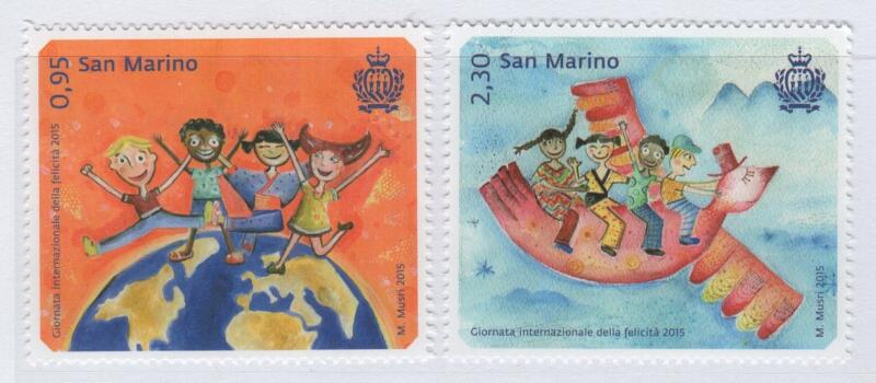 Francobolli San Marino Anno 2015 20 marzo giornata internazionale della felicità