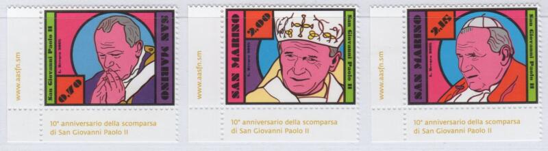 Francobolli San Marino Anno 2015 Decimo anniversario della morte di San Giovanni Paolo II