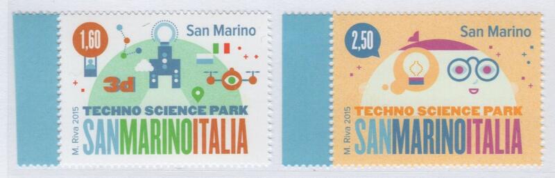 Francobolli San Marino Anno 2015 Parco scientifico-tecnologico San Marino-Italia