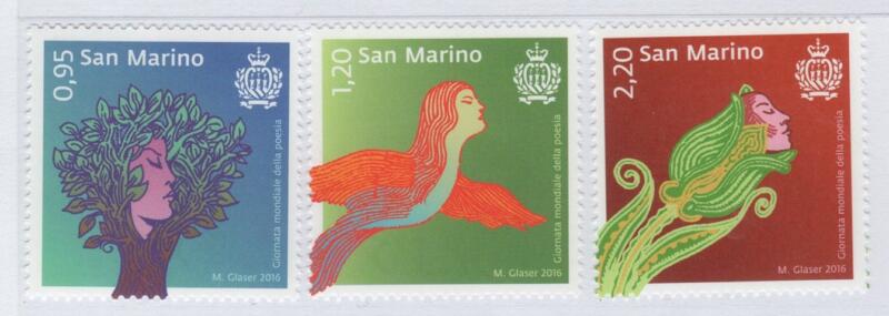 Francobolli San Marino Anno 2016 Giornata mondiale della poesia