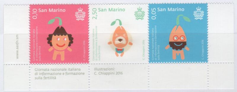 Francobolli San Marino Anno 2016 Giornata nazionale italiana di informazione e formazione sulla fertilità