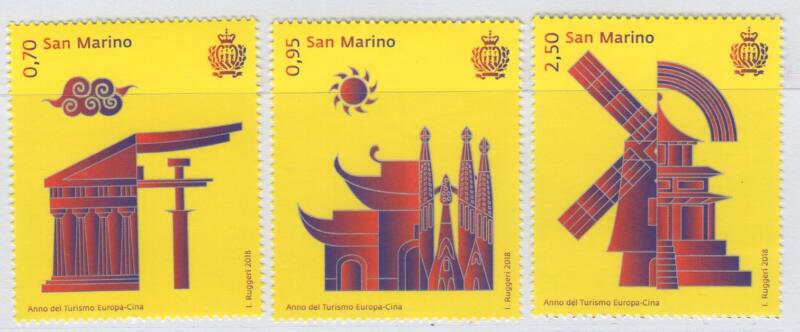 Francobolli San Marino Anno 2018 Anno del Turismo Europa-Cina