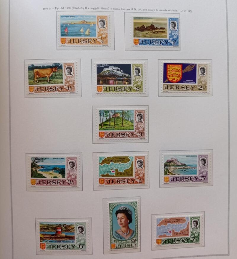 Francobolli Jersey Anni 1970-1971 Soggetti vari ed effigie della Regina Elisabetta