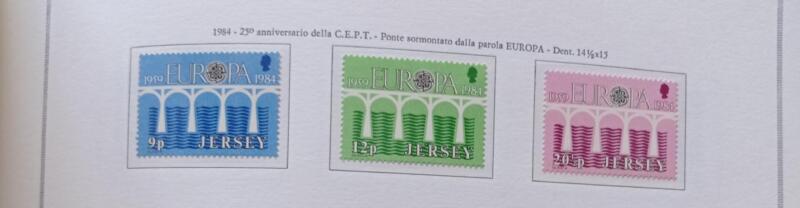 Francobolli Jersey Anno 1984 Europa 25esimo anniversario della CEPT
