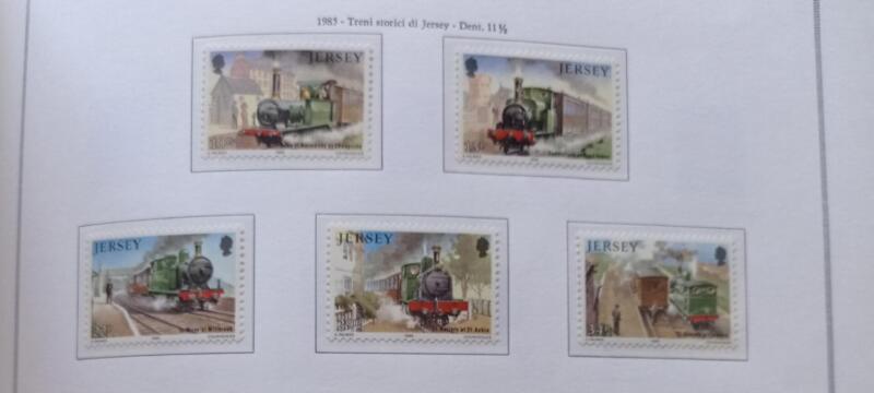 Francobolli Jersey Anno 1985 Storia della ferrovia