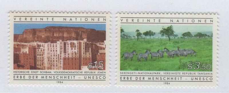 Francobolli Nazioni Unite – ONU Ufficio di Vienna Anno 1984 Il patrimonio mondiale dell'UNESCO