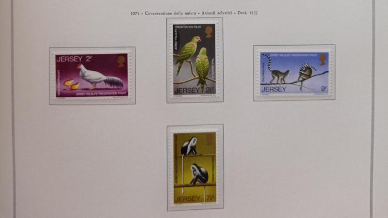 Francobolli Jersey Anno 1971 Protezione degli animali Prima serie