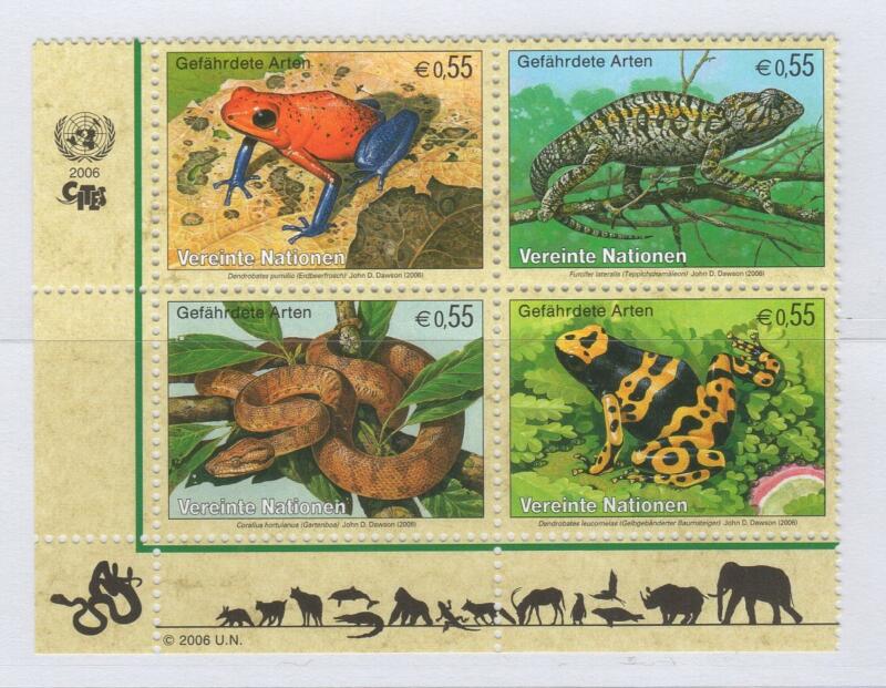 Francobolli Nazioni Unite – ONU Ufficio di Vienna Anno 2005 Protezione della natura Fauna in pericolo di estinzione 14esima serie