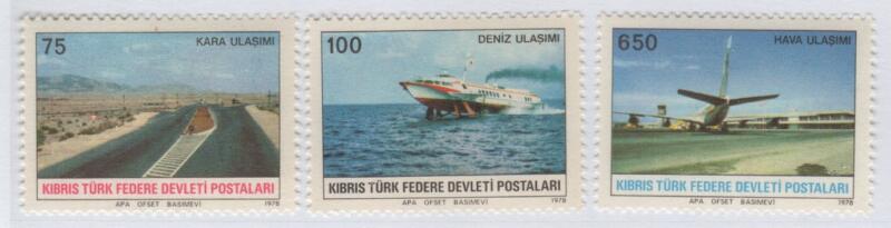 Francobolli Cipro Turca Anno 1978 Mezzi di trasporto e comunicazioni