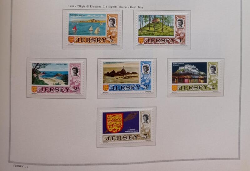 Francobolli Jersey Anno 1969 Soggetti vari ed effigie della Regina Elisabetta