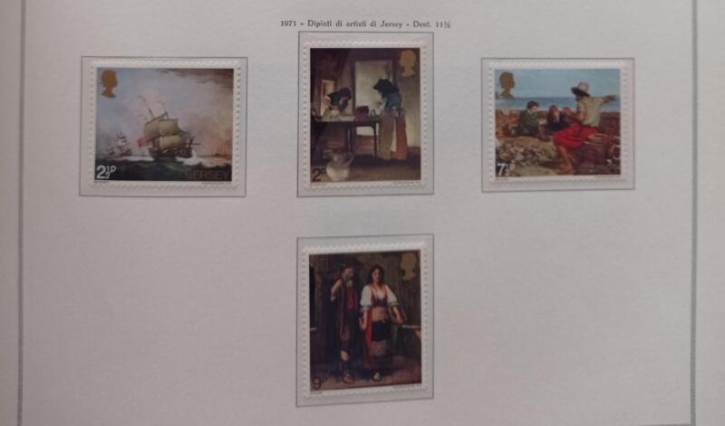 Francobolli Jersey Anno 1971 Quadri di pittori locali