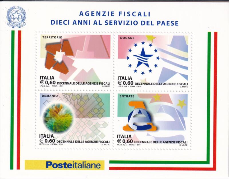 Foglietto Italia Anno 2011 Le Istituzioni 32esima serie Agenzie fiscali