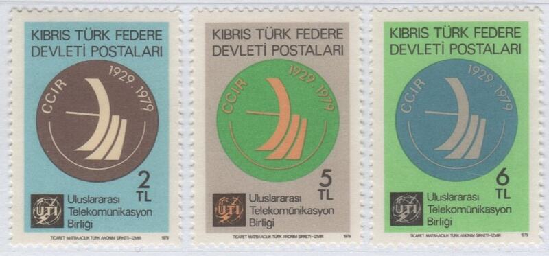 Francobolli Cipro Turca Anno 1979 Cinquantenario del comitato consultivo internazionale dell’UIT per le radiotrasmissioni