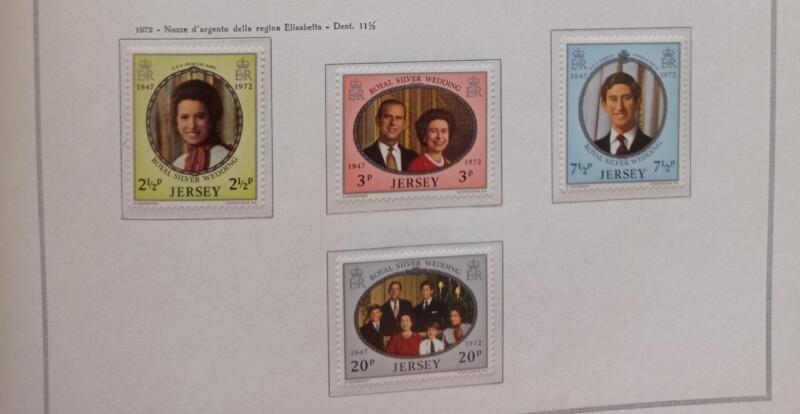 Francobolli Jersey Anno 1972 Nozze d'argento