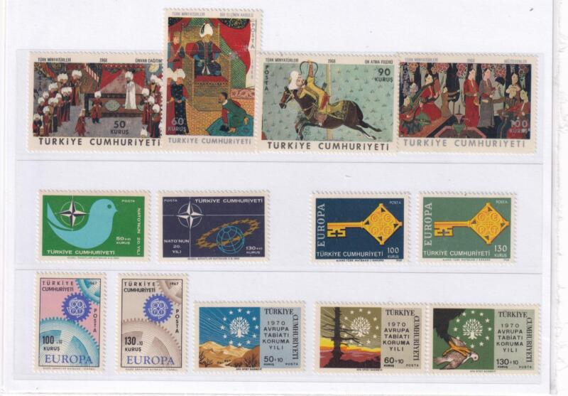 Francobolli Turchia Anni 1968, 1969 e 1970 Varie emissioni