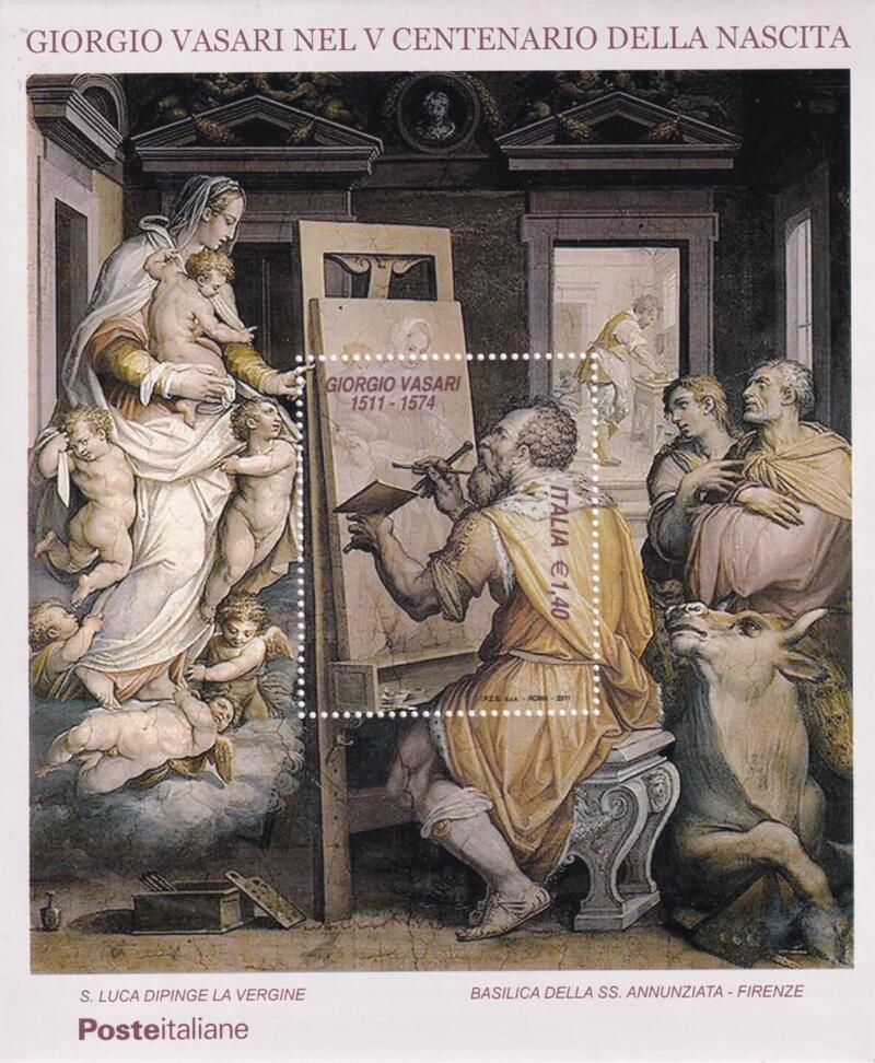 Foglietto Italia Anno 2011 Il patrimonio artistico e culturale italiano Quinto centenario della nascita di Giorgio Vasari
