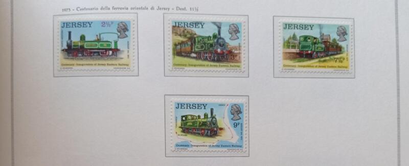 Francobolli Jersey Anno 1973 Centenario delle ferrovie