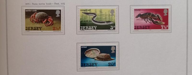 Francobolli Jersey Anno 1973 Fauna marina