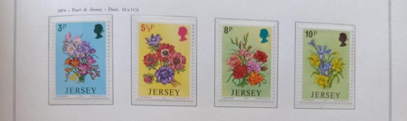 Francobolli Jersey Anno 1974 Fiori
