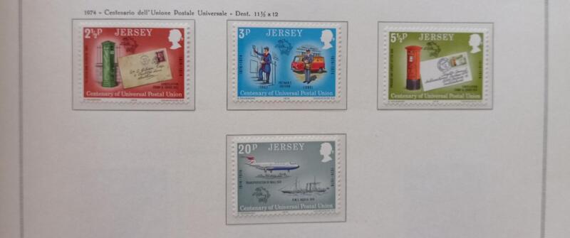 Francobolli Jersey Anno 1974 Centenario dell'UPU