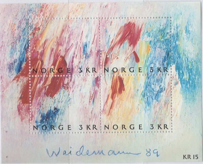 Foglietto Norvegia Anno 1989 Giornata del francobollo