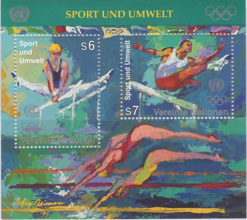 Foglietto Nazioni Unite – ONU Ufficio di Vienna Anno 1996 Sport ed ambiente Centenario dei Giochi Olimpici