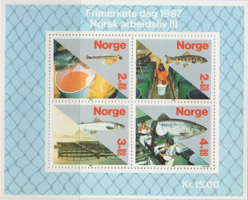 Foglietto Norvegia Anno 1987 Giornata del francobollo