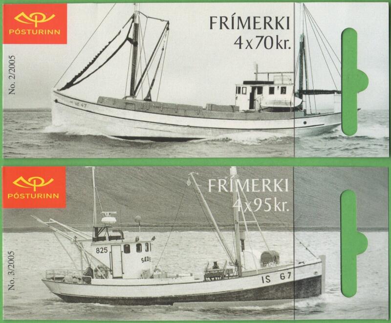 Coppia di Libretti Islanda Anno 2005 Vecchi pescherecci