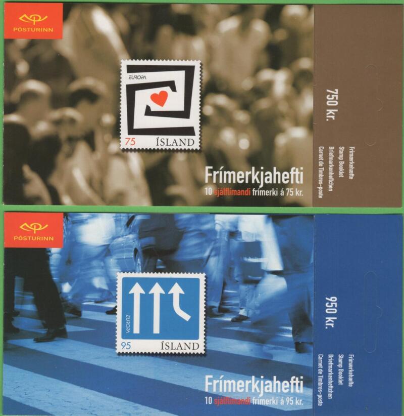 Coppia di Libretti Islanda Anno 2006 Europa L'integrazione vista dai giovani Autoadesivi