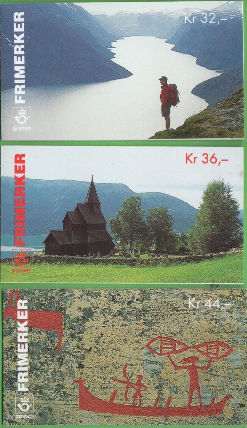 Serie di 3 Libretti Norvegia Anno 1996 Turistica