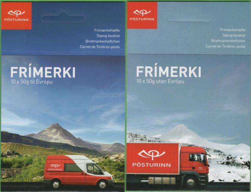 Coppia di Libretti Islanda Anno 2013 Europa Veicoli postali