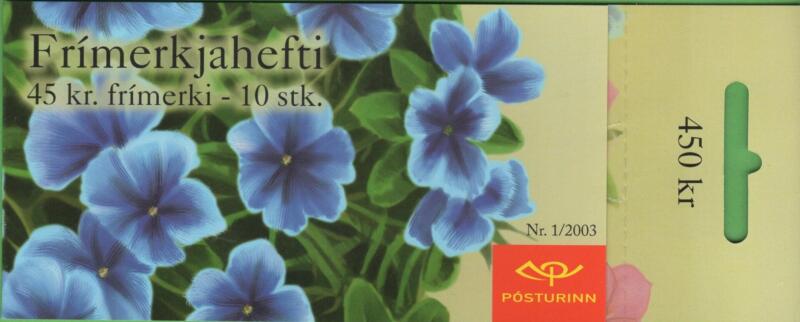 Libretto Islanda Anno 2003 Fiori Quarta serie