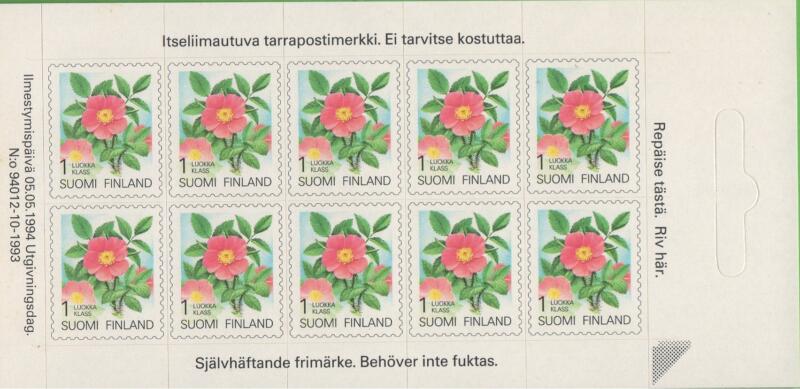 Minifoglio Finlandia Anno 1994 Piante e fiori delle province finlandesi Autoadesivo