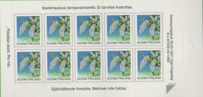 Minifoglio Finlandia Anno 1997 Piante e fiori delle province finlandesi Autoadesivo