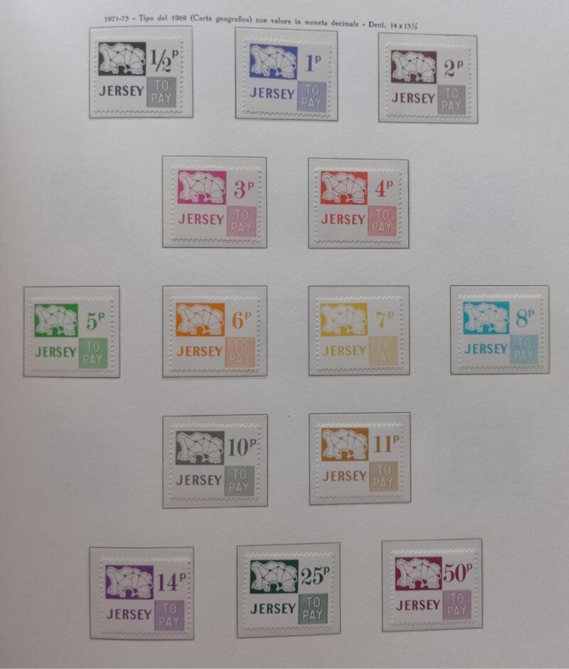 Francobolli Segnatasse Jersey Anni 1971 e 1974-1975