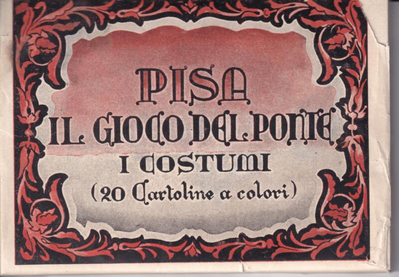 Serie di n. 20 Cartoline rappresentanti i diversi figuranti del Gioco del Ponte di Pisa - opera del pittore Bellonzi Anno 1948