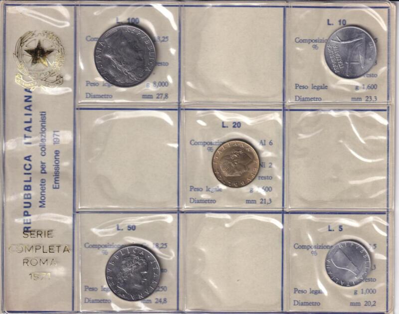 Monete Italia – Serie non ufficiale di monete a corso legale 1971